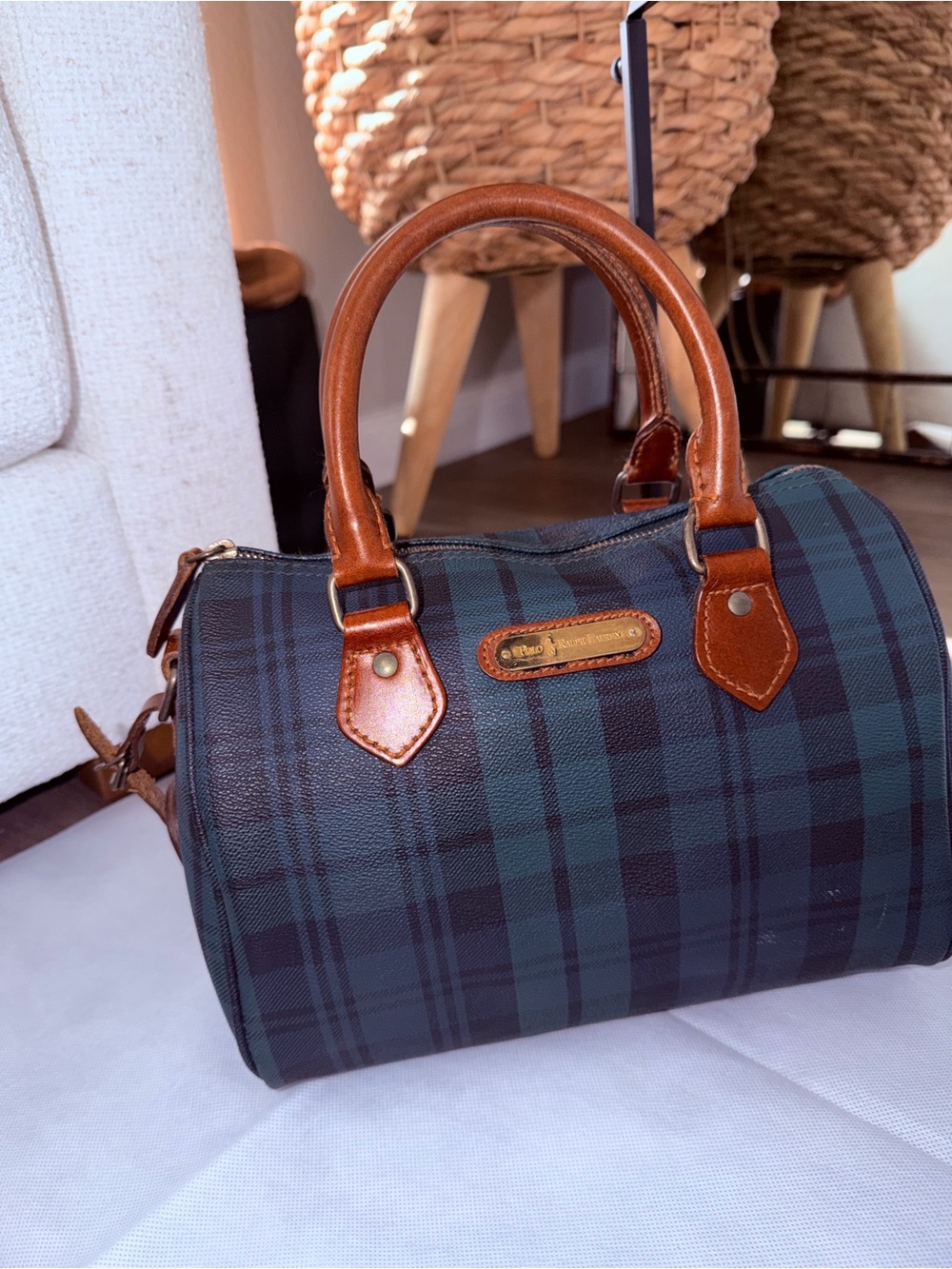 Ralph Lauren Tartan Boston purse - Picture 3 of 15